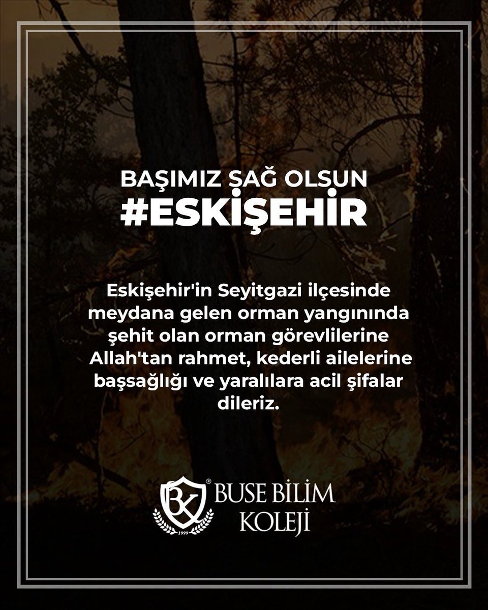 Eskişehir'in Seyitgazi ilçesinde meydana gelen orman yangınında şehit olan orman görevlilerine Allah'tan rahmet, kederli ailelerine başsağlığı ve yaralılara acil şifalar dileriz.

#yangin #eskisehir