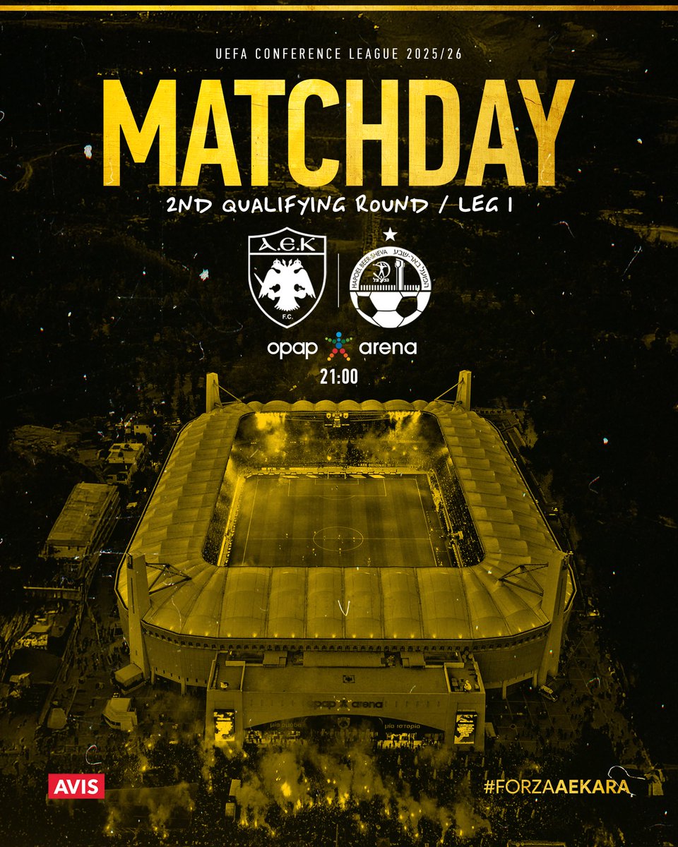 AEK_FC_OFFICIAL's tweet image. Matchday mode: ON 🔥
AEK 🆚 Hapoel Beer Sheva 

#aekfc #aekfcseason2025_2026 #UECL