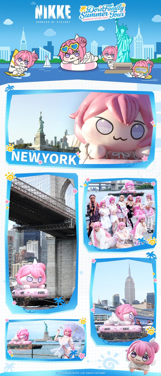 NIKKE_en's tweet image. 【DoroFamily&apos;s Summer Tour】

#NIKKEdoro

Doro made a surprise visit to the city of Commanders! 
She was thrilled to see all the warm welcomes and excitement! 💖

A big thank-you to everyone who came to meet and interact with Doro in person!

Her journey isn’t over yet—she’s…