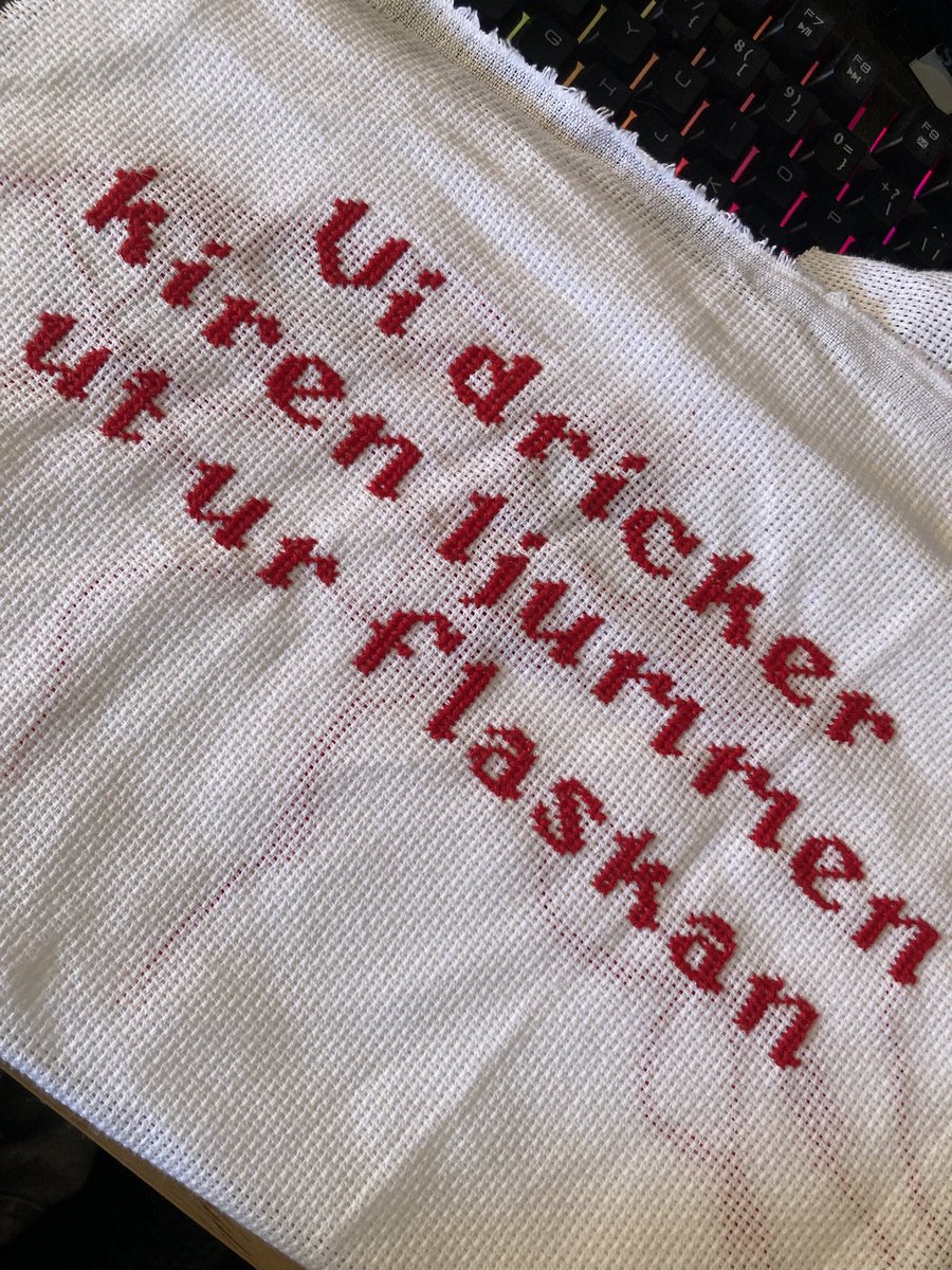 Korsstygnen börjar likna nåt! 🤍❤️🤍❤️ #degerforsif