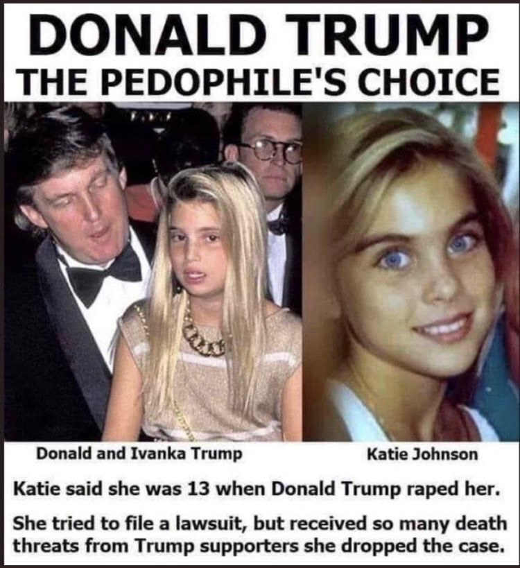 Pedophile Rapist Criminal Donald tRump is a sick perverted sex offender.
tRump belongs in prison for life for his evil crimes!
Arrest Obama
#trumpisapedorapist #TrumpPedoFiles #TrumpEpsteinCoverup #ReleaseTheEpsteinFiles #EpsteinClientList #EpsteinFiles #EpsteinTrump