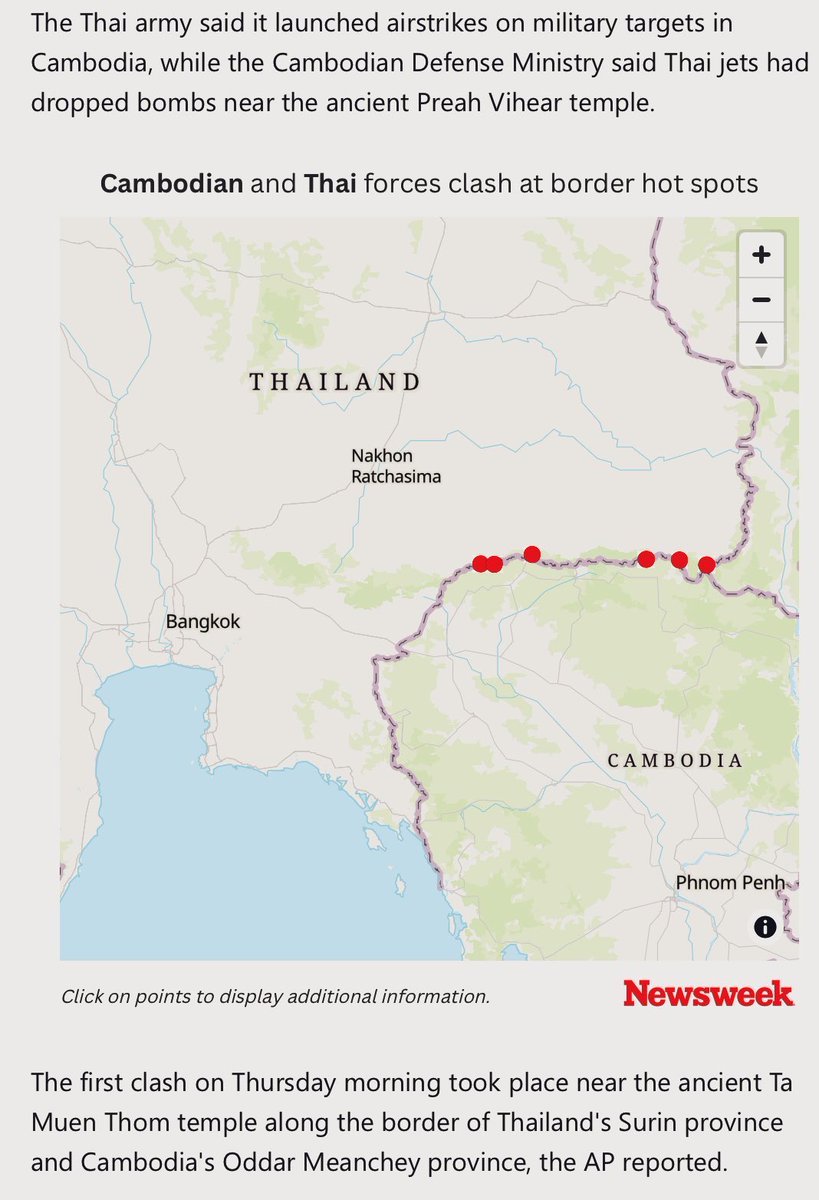 🚶🏻Curtis S. Chin (@curtisschin) on Twitter photo #ThailandCambodia
#Map shows where #Thailand-#Cambodia border clashes are taking place.
newsweek.com/cambodia-thail…
<a href="/brendanmarkcole/">Brendan Cole</a> reports #ThailandCambodia
#Map shows where #Thailand-#Cambodia border clashes are taking place.
newsweek.com/cambodia-thail…
<a href="/brendanmarkcole/">Brendan Cole</a> reports