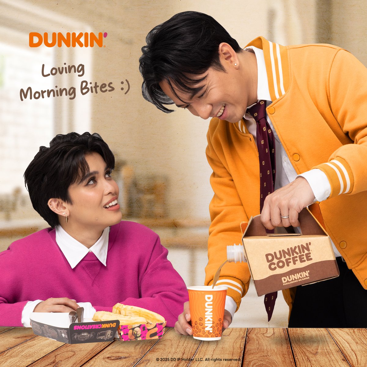 dunkinph's tweet image. Breakfast time is Dunkin’ Time! 🥞☕ #TJxKZ_DunkinPH