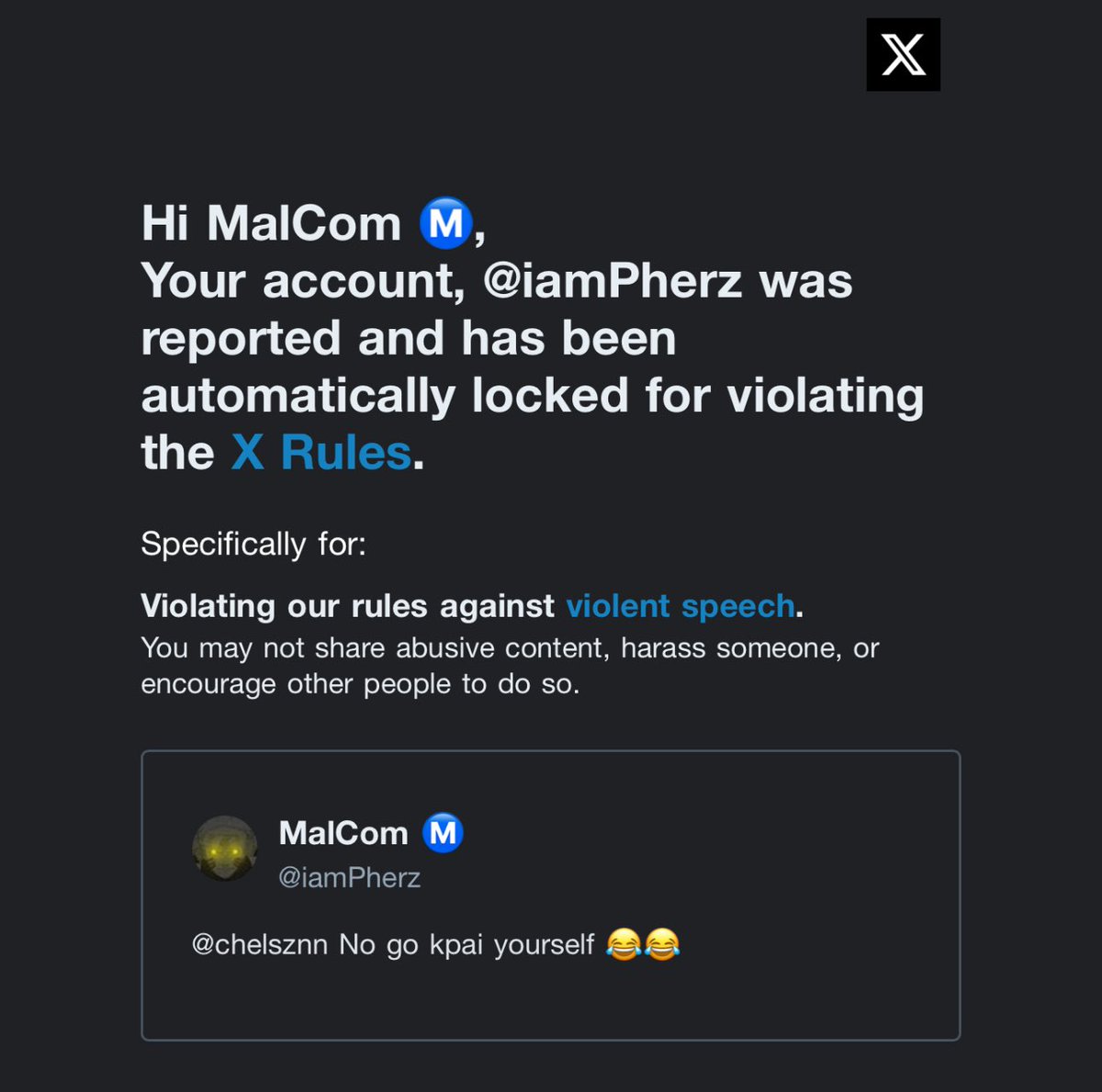 MalcomAsst's tweet image. Twitter Locked my account because I used the word “kpai”
For the next 6Days I will be using this my backup account 😑