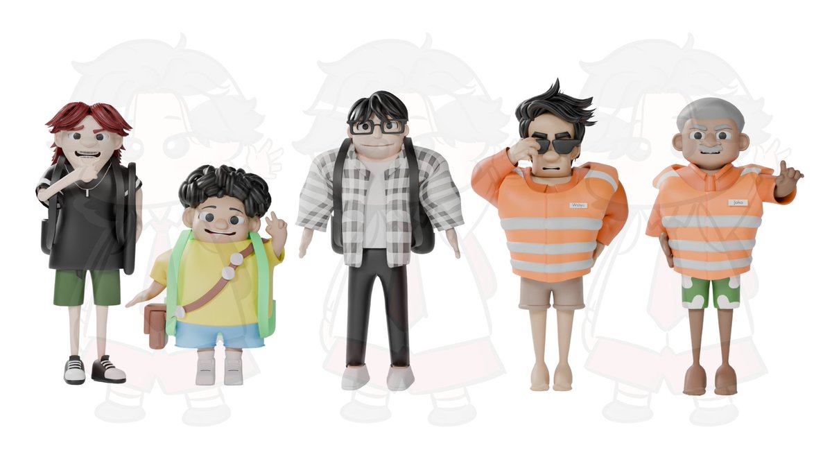 gratefvul's tweet photo. akhirnyaa TA ku kelar! dan ini hasil dari jobdesk yang ku pegang (aku pegang design character fyi), soo mulai dari hari ini @thefilia buka jasa 3D modeling character yahh, bisa plus rigging untuk kebutuhan animasi jugaak #zonauang️ https://t.co/zFXtOZECom