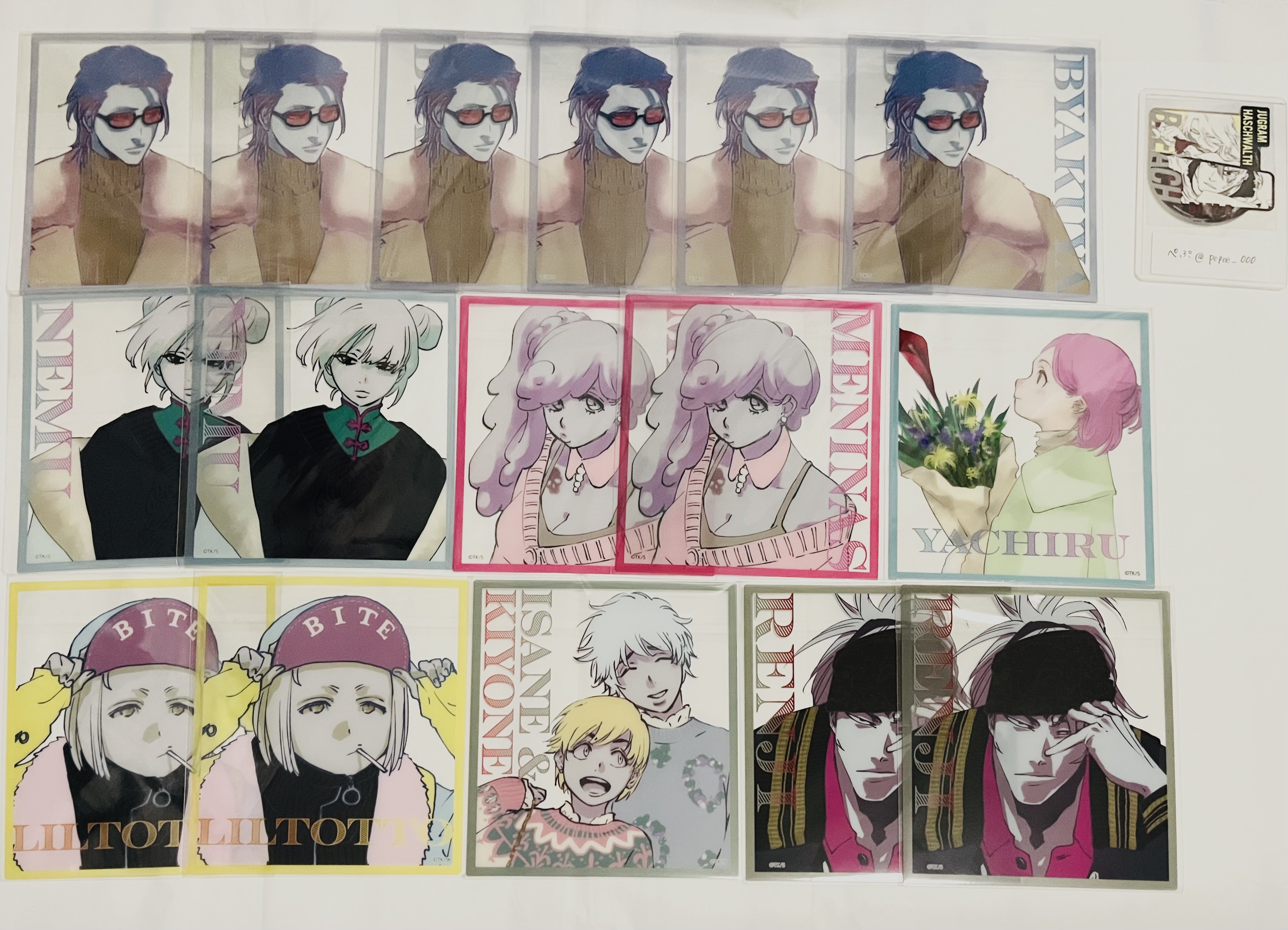 BLEACHWORLD マット缶バッジ　カード　ステッカー　クリアミニ色紙　ネム BLEACH WORLD マット缶バッジ ネム - メルカリ