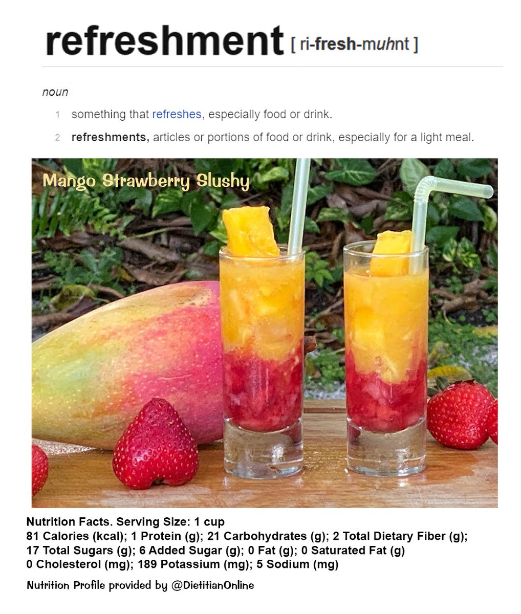 DietitianOnline's tweet image. From Our #Garden: Mango Strawberry Slushy. Easy to prepare and a refreshing beverage during the warm weather. Can substitute an artificial sweetener. #refreshment #Mango dietitians-online.blogspot.com/2025/07/mango-…
