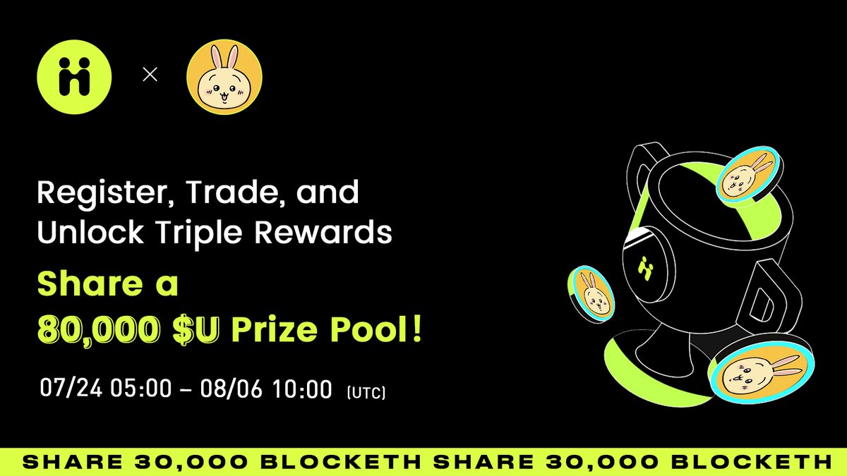 HIBTGlobal's tweet image. 🎁 Hibt Invitation Carnival: Register & Trade to Trigger Triple Rewards and Share 80,000 $U!
⚖️ Trade: hibt.com/trade/U-USDT
✉️ Details: support.hibt.com/hc/en-us/artic…
#U #CryptoGiveaway #CryptoGem #HibtSpot