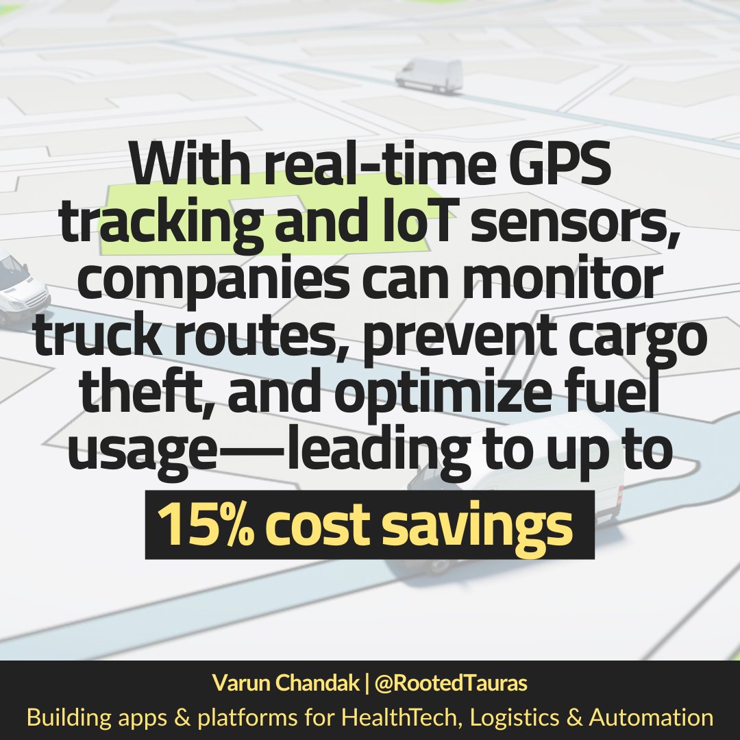 RootedTauras's tweet image. With GPS tracking &amp;amp; IoT sensors, fleet managers monitor real-time routes, engine health &amp;amp; cargo conditions—cutting fuel costs by up to 15% and reducing theft risk drastically.

Smarter tech = Safer, greener supply chains. #LogisticsTech #IoT #SupplyChain