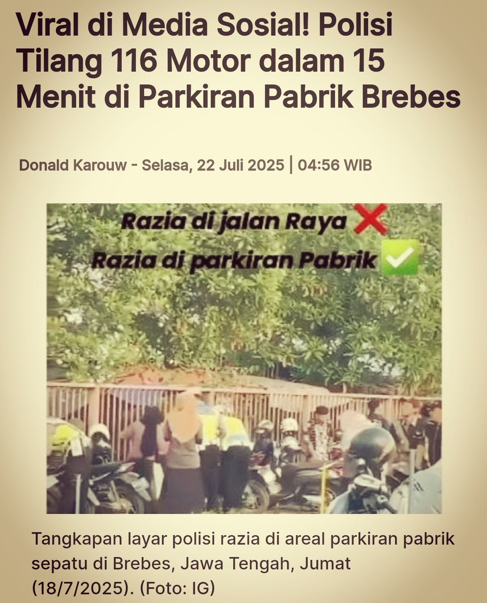 Patuhi syarat dan ketentuan yg berlaku dalam berkendara..biar kgak kena operasi patuh 

jatenginfo.inews.id/read/621117/vi…