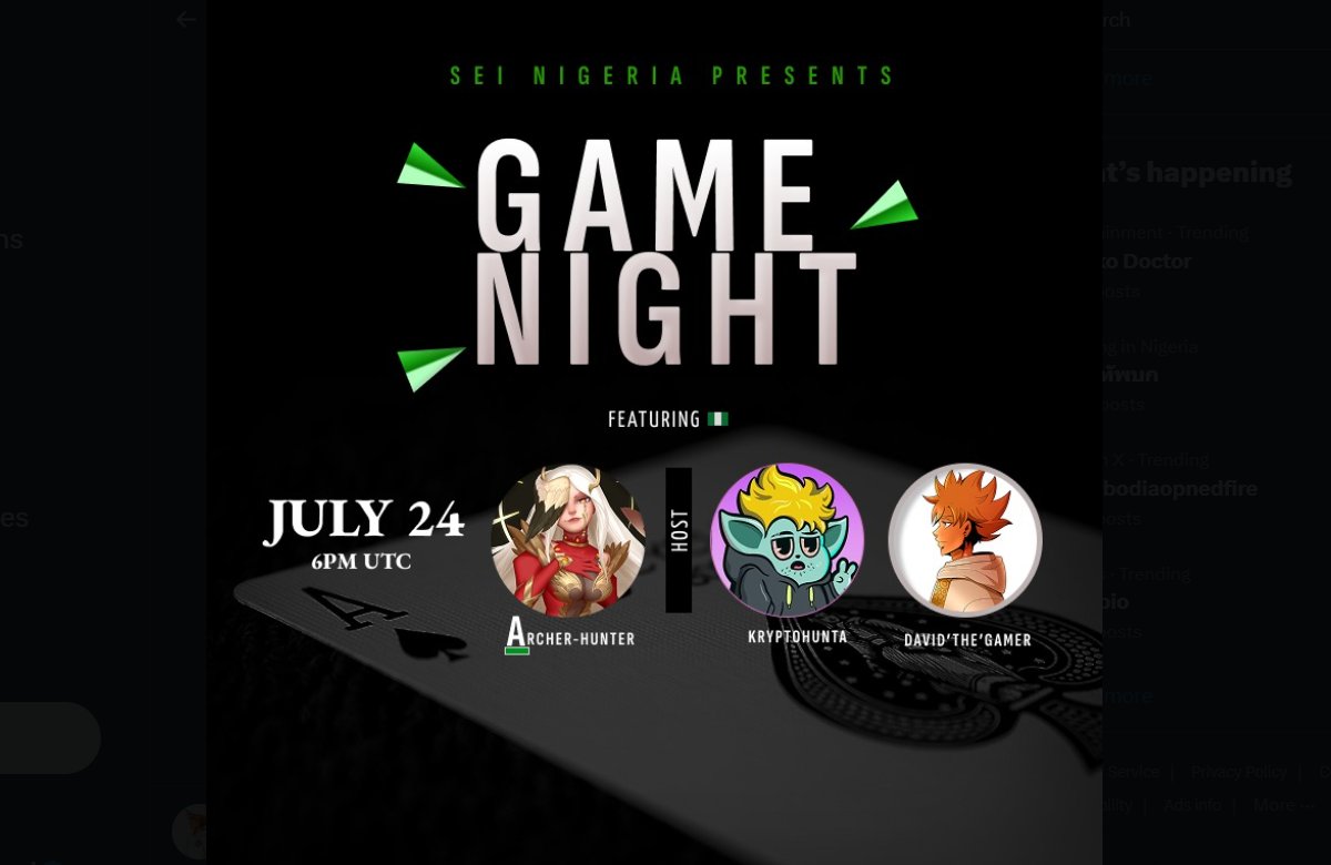 kryptohunta's tweet image. Its game's night tonight on The Sei Nigeria Gamers Community!!!
Join me, @ojigombadavid together with all the boys as we rock and roll with @archerhunter_HQ. Come along lets play, fight, and generally catch fun!
📅Thursday 24th July 2025 (Tonight)
⏳6 PM UTC
⛳️Discord (…