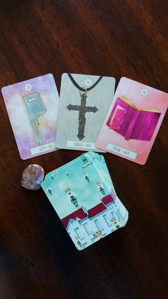 Dreaming Way Lenormand 
Key 33. Cross 36. Book 26.
Entering into new responsibilities, still needing to find out what they are and what energy they will require.
<a href="/aplacetodock/">Julia ~ Starseed</a>
#ilovelenormand