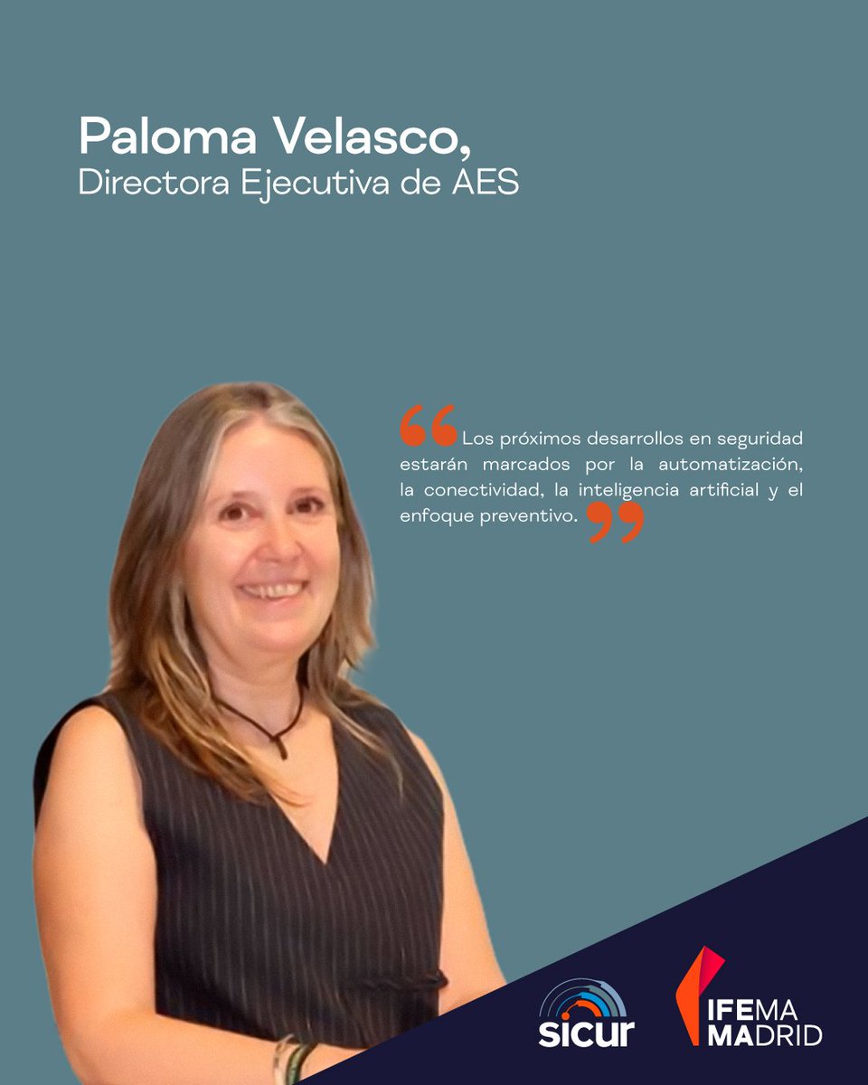 📡 "El avance tecnológico ha transformado la respuesta a las amenazas", dice Paloma Velasco, directora de AES. La seguridad privada mejora con prevención eficaz, ciberseguridad avanzada, sistemas integrados, automatización y movilidad.
👉 ifema.es/sicur/noticias…

#SICUR