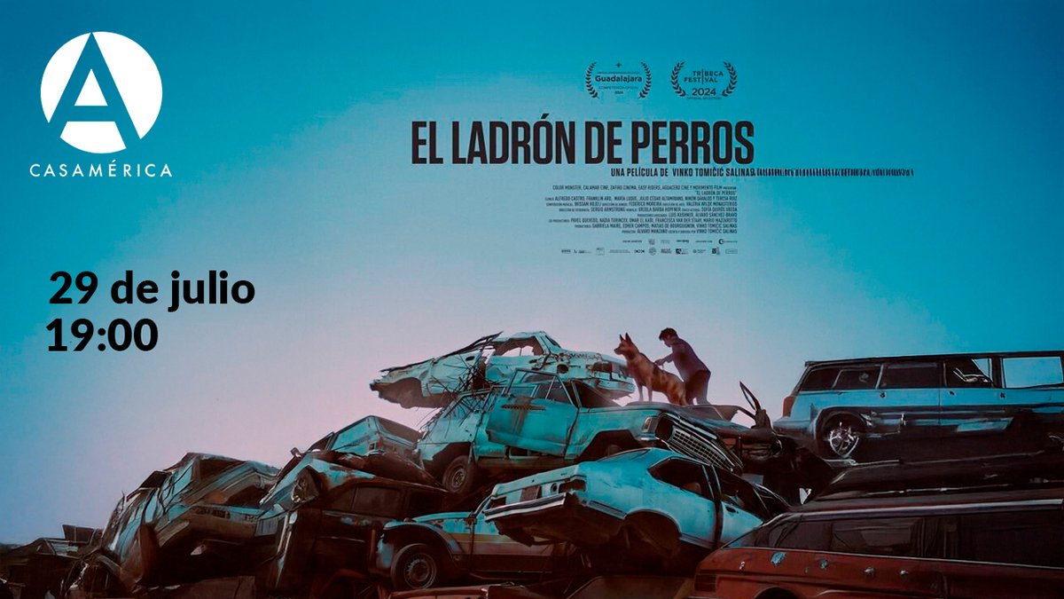 casamerica's tweet photo. 🎬 🇧🇴 Proyectamos 'El ladrón de perros', de Vinko Tomičić, como parte de las actividades por el bicentenario de la declaración de independencia de Bolivia.

👥 Con @RafaelArancib16 y Vinko Tomičić.
🤝 Con la @embajadabolesp.
📅 29/7.
⌚ 19 h.
🔗 https://t.co/0bMto0M6PM https://t.co/Gb9lv7GrbT