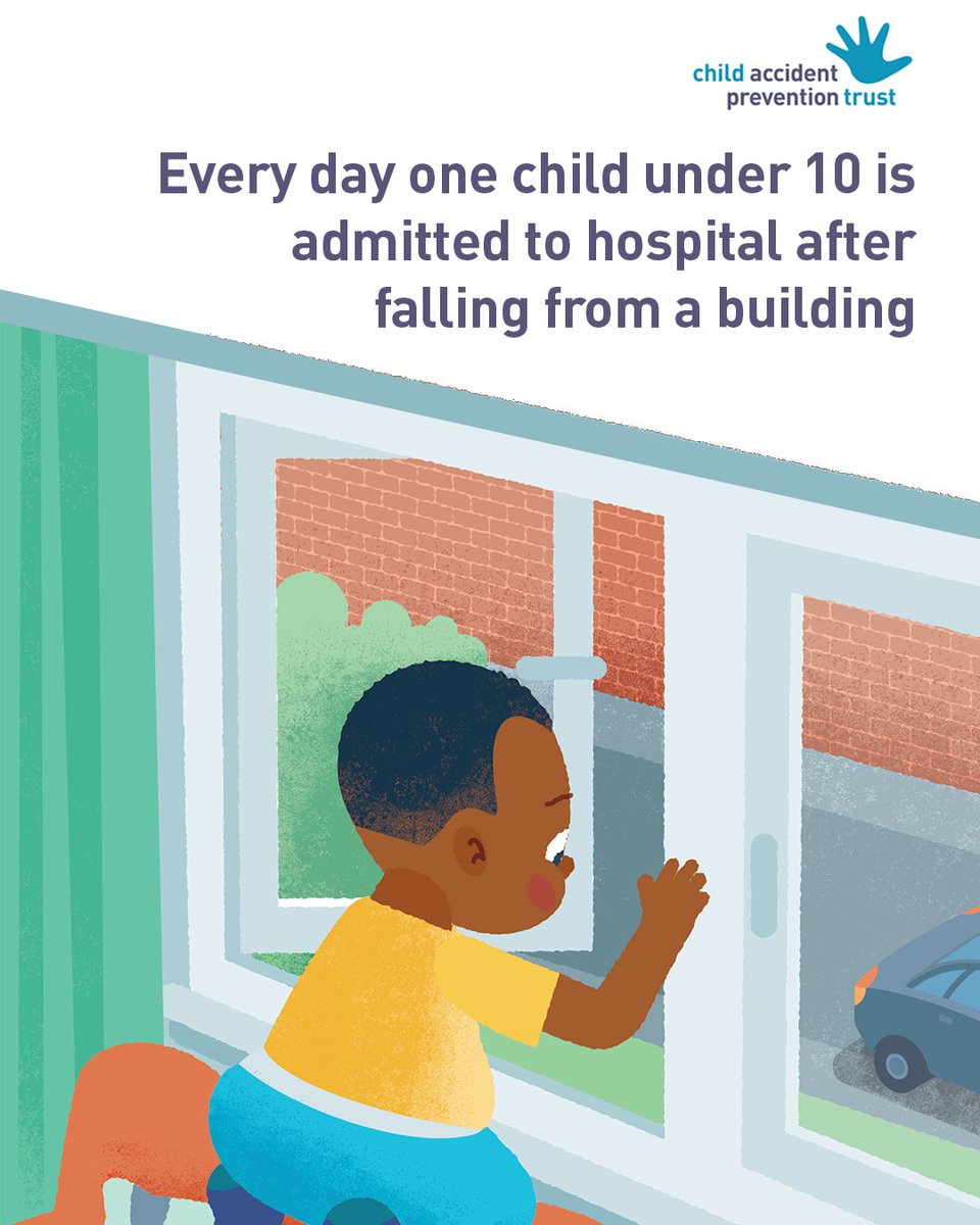 CAPTcharity's tweet image. One child under 10 is admitted to hospital every day after falling from a building – mainly from open windows or balconies.
And worryingly, these accidents peak in the summer months.
Help us to keep children safe by sharing our free resources.
👉capt.org.uk/resource-topic…
