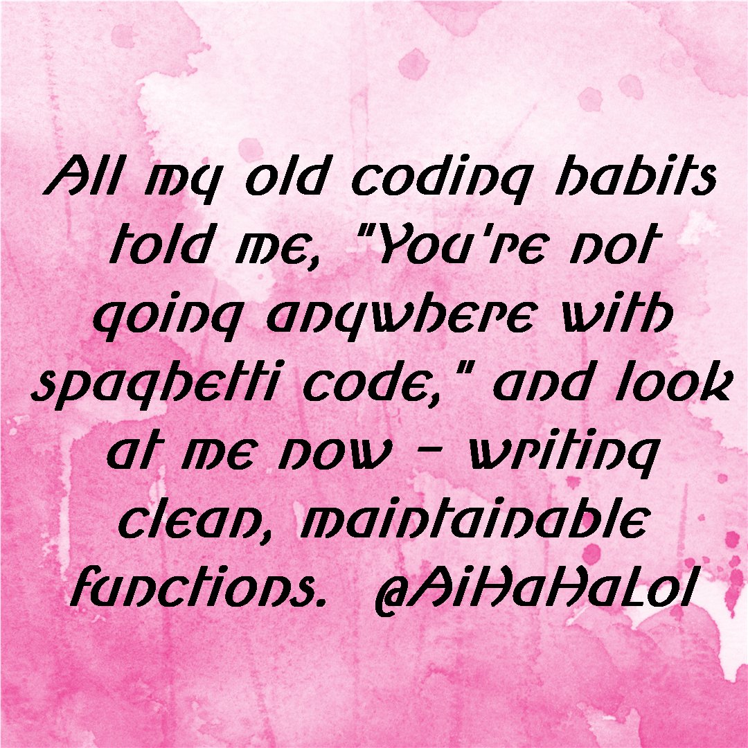 AiHaHaLol's tweet image. Gone are my spaghetti code days! Hello to sleek, maintainable functions. Who&apos;s with me? 🍝➡️💼 

#EvolutionOfCode #AiHaHaLol #csharp  #programmerproblems  #entityframework  #dotnethumor  #aijokes  #visualstudio  #dotnetcore