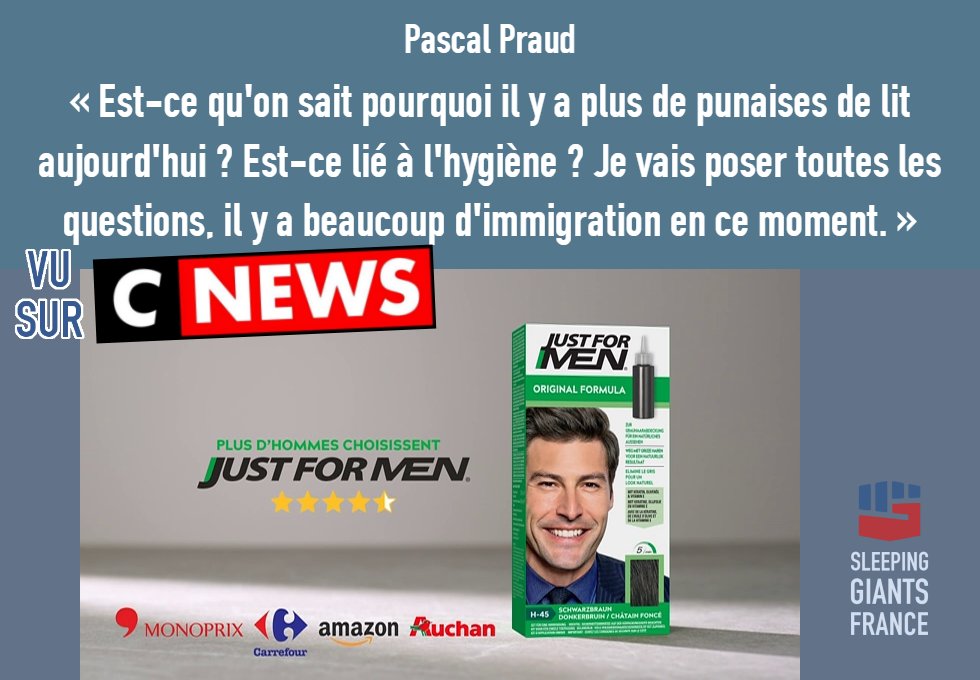 slpng_giants_fr's tweet image. 🟥 Quelles valeurs humaines désirez-vous associer à votre image, @justformen ?
Est-ce le bon choix de payer des passages de pub sur #CNews, la chaîne française de l'extrême-droite identitaire, condamnée pour racisme ?