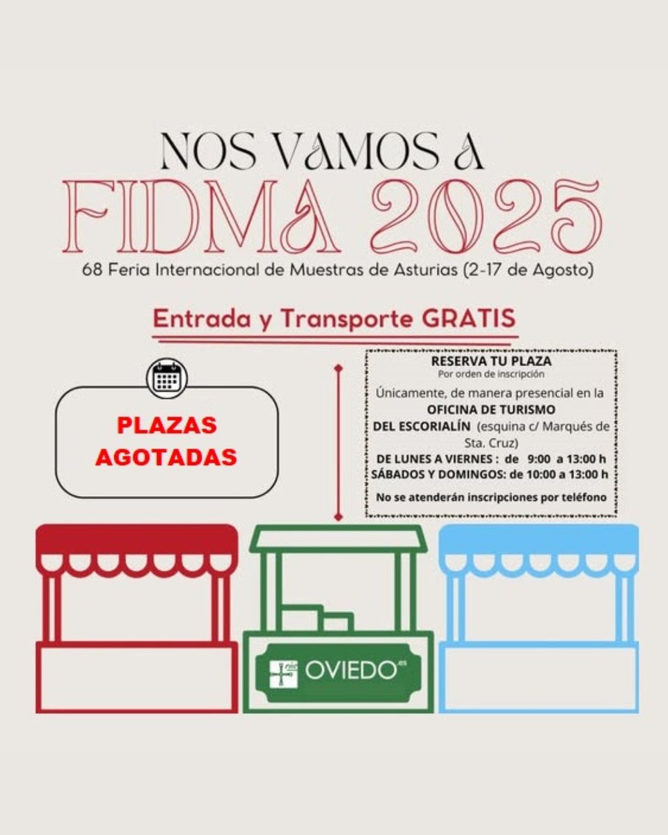 aytoviedo's tweet image. ‼️Agotadas las plazas para visitar el stand de #Oviedo en la Feria Internacional de Muestras de Asturias que ha puesto a disposición de la población el Ayuntamiento de Oviedo
#OviedoOrigenDelCamino
#68FIDMA
#oviedo2031 @Oviedo2031 @oviedo_turismo