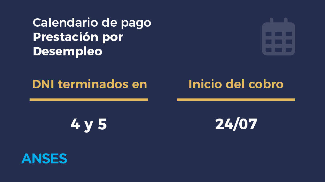 ansesgob's tweet image. Hoy cobran Prestación por Desempleo: DNI terminados en 4 y 5.
#Calendariodepago #ANSES