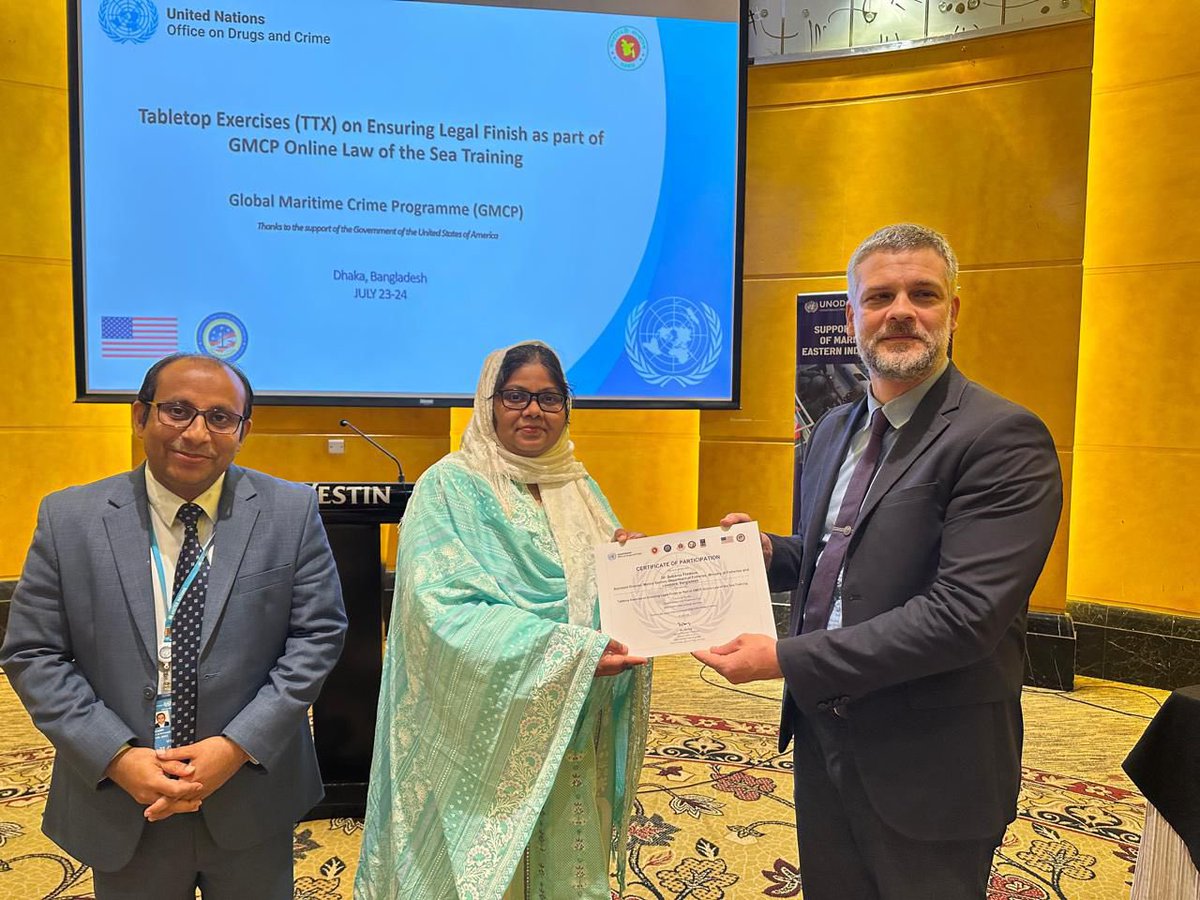 UNODC_MCP's tweet image. The Tabletop Exercise under @UNODC_MCP’s Law of the 🌊 course wrapped up today with 1⃣3⃣ dedicated participants in Dhaka 🇧🇩. The session sharpened #legal_responses to maritime crime, reinforcing #UNCLOS implementation & #interagency_coordination ⚖️🌊