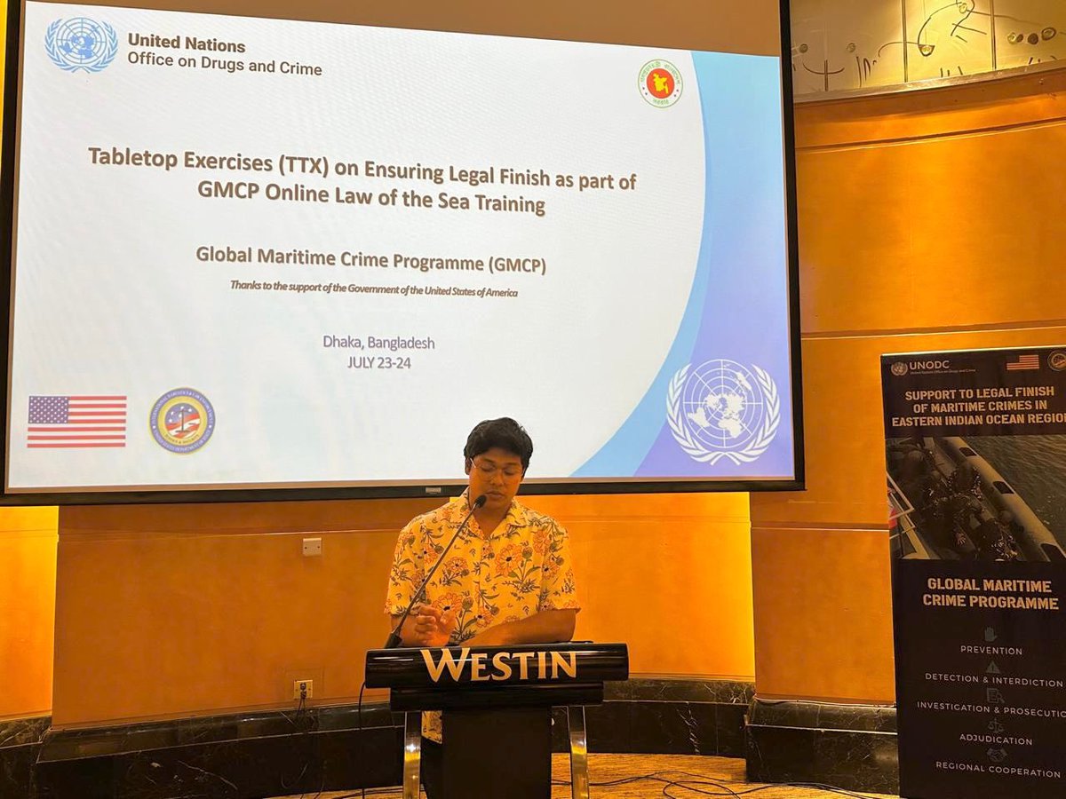 UNODC_MCP's tweet image. The Tabletop Exercise under @UNODC_MCP’s Law of the 🌊 course wrapped up today with 1⃣3⃣ dedicated participants in Dhaka 🇧🇩. The session sharpened #legal_responses to maritime crime, reinforcing #UNCLOS implementation & #interagency_coordination ⚖️🌊