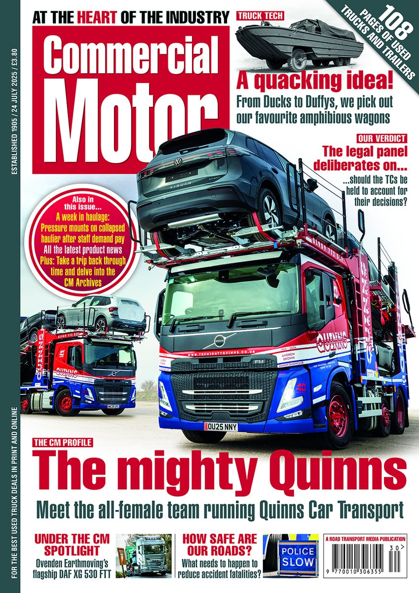 Commercial Motor (@comm_motor) on Twitter photo ‼️OUT NOW: Commercial Motor 24 July 2025‼️
► The mighty Quinns – Meet the all-female team running <a href="/quinnscartrans/">QUINNS CAR TRANSPORT</a>
► A quacking idea! – From Ducks to Duffys, we pick out our favourite amphibious wagons
► Subscribe 👉 bit.ly/3UW1Tzc
#CommercialMotor #Subscribe ‼️OUT NOW: Commercial Motor 24 July 2025‼️
► The mighty Quinns – Meet the all-female team running <a href="/quinnscartrans/">QUINNS CAR TRANSPORT</a>
► A quacking idea! – From Ducks to Duffys, we pick out our favourite amphibious wagons
► Subscribe 👉 bit.ly/3UW1Tzc
#CommercialMotor #Subscribe