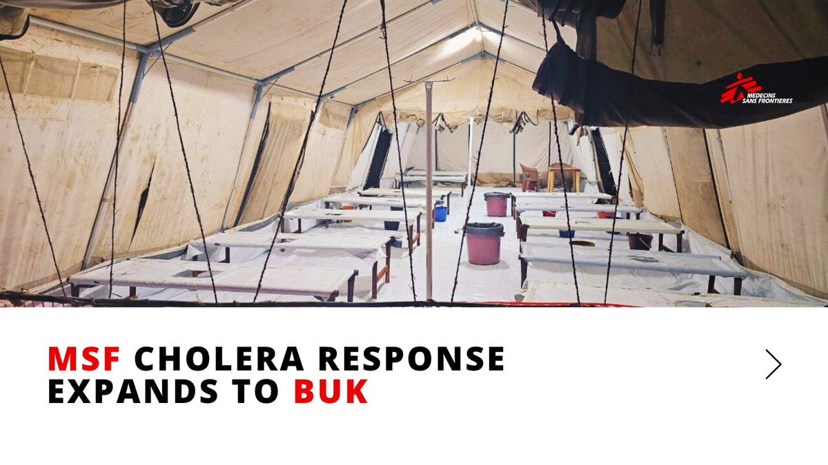 In war-torn #Sudan, cholera is spreading fast. In Al Damazin, where waves of returnees and refugees from #SouthSudan continue to arrive, MSF treated 2,046 patients between 1–20 July, with 13 deaths reported. On 19 July, MSF opened a second cholera treatment centre in Buk camp for