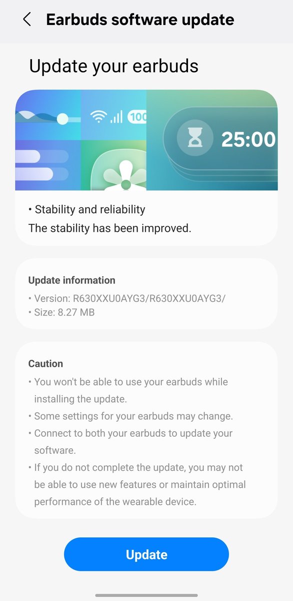 tarunvats33's tweet image. Galaxy Buds3 Pro gets new update in India.
Build: R630XXU0AYG3/R630XXU0AYG3