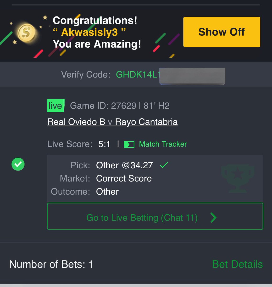 This is crazy 🔥…….34 odds boom