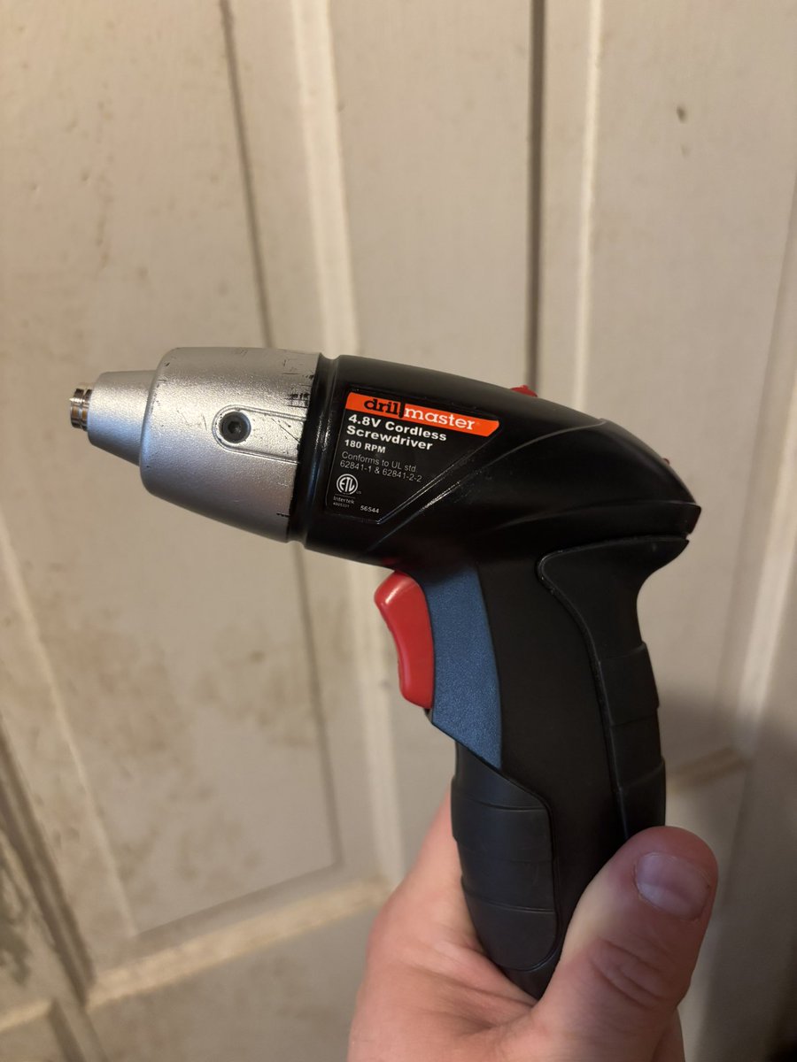 adambomb286's tweet image. Goodbye Drillmaster 4.8V cordless screwdriver. You lasted longer and took more abuse than you ever should have at your price point. Rest in Power 🫡