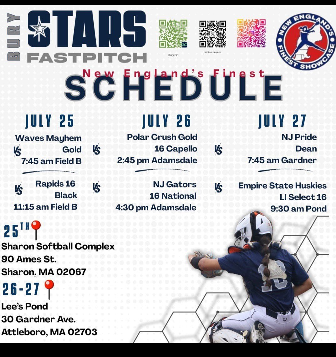 Gabi Rojas 2027 (@gabirojas_18) on Twitter photo New Englands Finest Catching camp and Showcase. If you’re in the area it’s a great chance to see NJ Stars 18u Bury in action <a href="/HSSportsNJ/">NJ.com HS Sports</a> <a href="/TopPreps/">SPORTS NEWS, VIDEOS, GRAPHICS, EXPOSURE & MORE</a> <a href="/LegacyLegendsS1/">Legacy & Legends Softball</a> <a href="/ExtraInningSB/">EXTRA INNING SOFTBALL</a> <a href="/ALLNJSoftball/">NJ softball</a> <a href="/SBRRetweets/">Softball Recruiting Reposts</a> <a href="/SoftballDown/">Down South Softball</a> <a href="/Softball_Home/">Softball Home🥎</a> <a href="/CoastRecruits/">Coast 2 Coast Recruits</a> @recruitmesb <a href="/SUncommitted/">Softball Uncommitted</a> New Englands Finest Catching camp and Showcase. If you’re in the area it’s a great chance to see NJ Stars 18u Bury in action <a href="/HSSportsNJ/">NJ.com HS Sports</a> <a href="/TopPreps/">SPORTS NEWS, VIDEOS, GRAPHICS, EXPOSURE & MORE</a> <a href="/LegacyLegendsS1/">Legacy & Legends Softball</a> <a href="/ExtraInningSB/">EXTRA INNING SOFTBALL</a> <a href="/ALLNJSoftball/">NJ softball</a> <a href="/SBRRetweets/">Softball Recruiting Reposts</a> <a href="/SoftballDown/">Down South Softball</a> <a href="/Softball_Home/">Softball Home🥎</a> <a href="/CoastRecruits/">Coast 2 Coast Recruits</a> @recruitmesb <a href="/SUncommitted/">Softball Uncommitted</a>