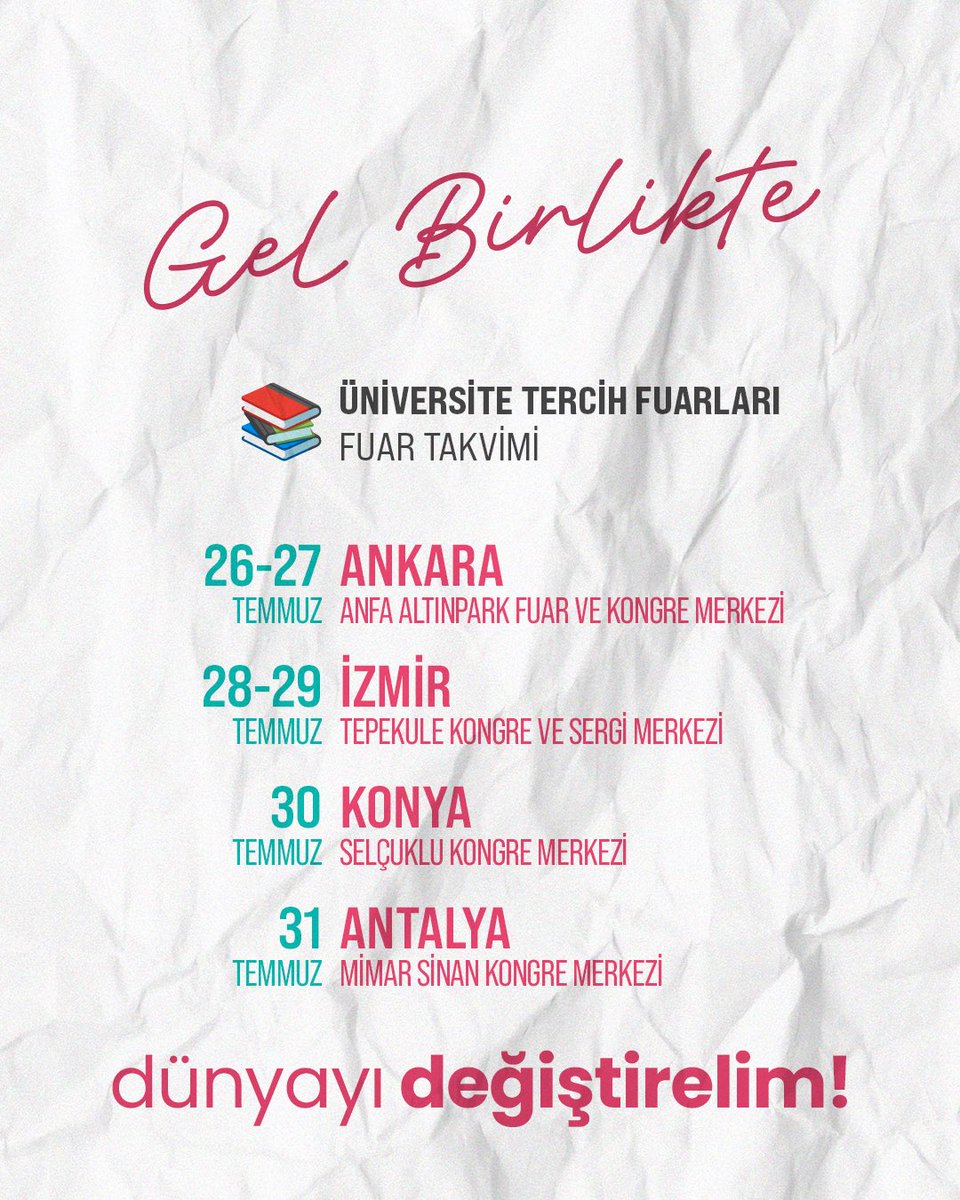 METU_ODTU's tweet image. Tercih döneminde ODTÜ'yü daha yakından keşfetmek ister misin? Bölümlerimizden kampüs hayatına, araştırma fırsatlarından öğrenci topluluklarına merak ettiğin tüm soruları sormak için seni 8 farklı ildeki fuar stantlarımıza davet ediyoruz!
Gel birlikte dünyayı değiştirelim!
🔗…