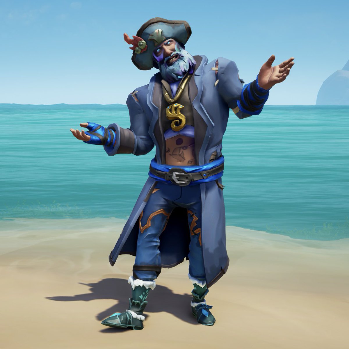_DoomOfSarnath_'s tweet image. Theme: Vibrant 
Title: I’m blue da ba dee da ba di
#StyleOfThieves
@SeaOfThieves 
#SeaOfThieves