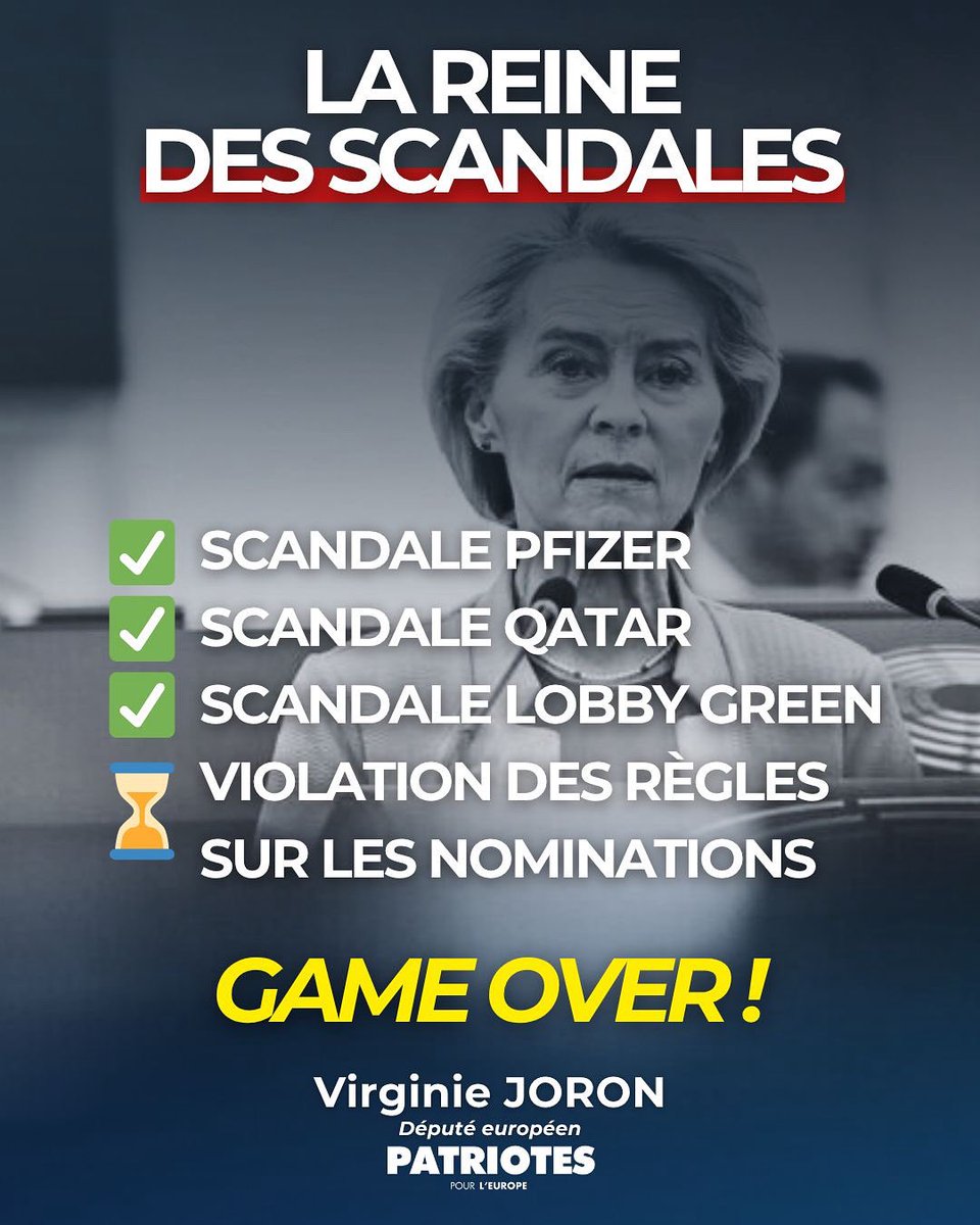 v_joron's tweet image. APRÈS LE QATARGATE, LE PFIZERGATE ET LE GREENGATE... L’URSULAGATE ARRIVE !
La Cour de justice de l’Union européenne vient d’accuser la Commission von der Leyen d’avoir enfreint ses propres règles en matière de nominations de haut niveau.
Un véritable abus de pouvoir, qui…