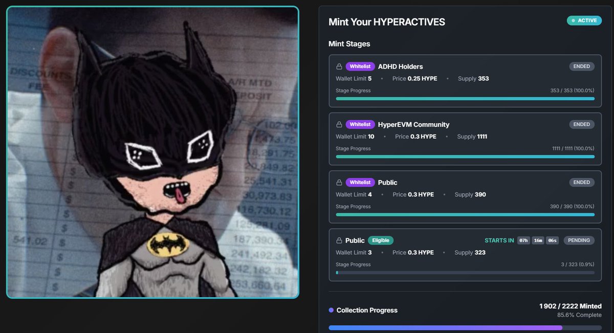 MakkenzyMakwin's tweet image. Today’s the last day to mint @ADHD_HL 🧠🔥
Public mint goes live at 7 PM UTC
Only 320 NFTs left.
Let the show begin. 🧩