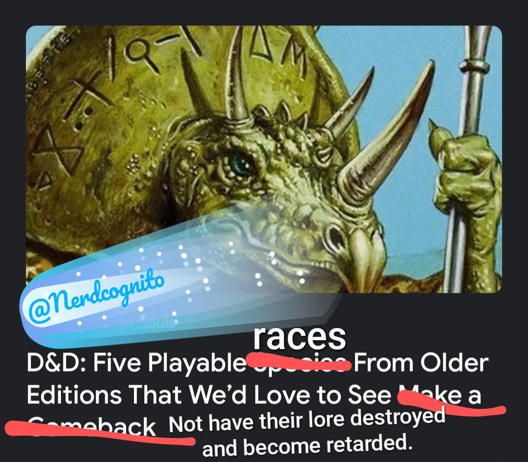 Nerdcognito's tweet image. We really ought to get paid for fixing all of these pop gaming media headlines written for the DnD tourists and sparkletrolls.