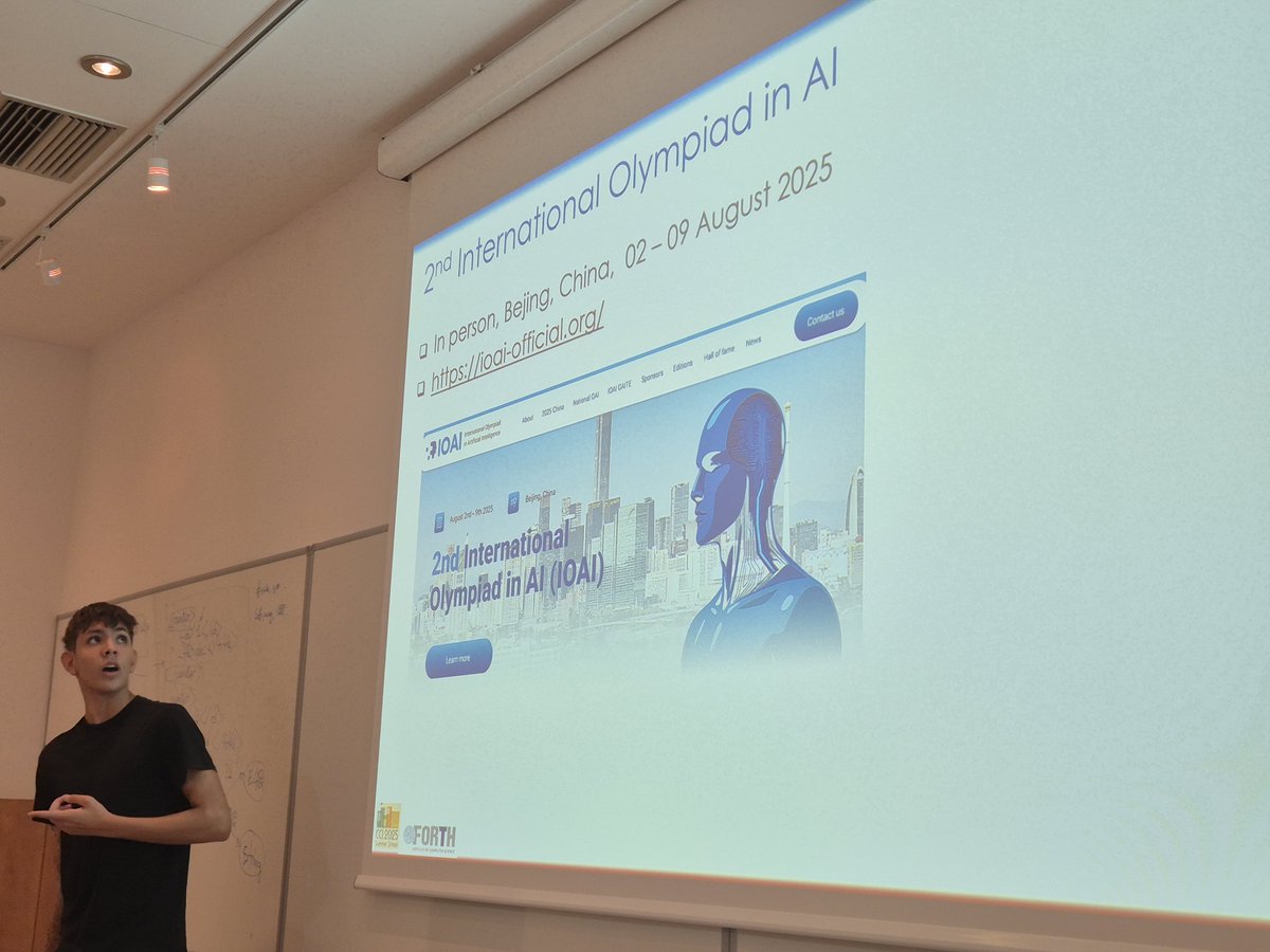 Presentation of the 1st Panhellenic Student Competition in Artificial Intelligence and the 2nd International Olympiad in AI, by George Angelakis. 4th-day, 2025 Summer School on CIDOC CRM Interoperability and Apps #CIDOC_CRM <a href="/ISL_ICS_FORTH/">ISL at ICS-FORTH</a>  <a href="/CRMSIG/">CIDOC CRM SIG</a> #2025CCIsummerSchool