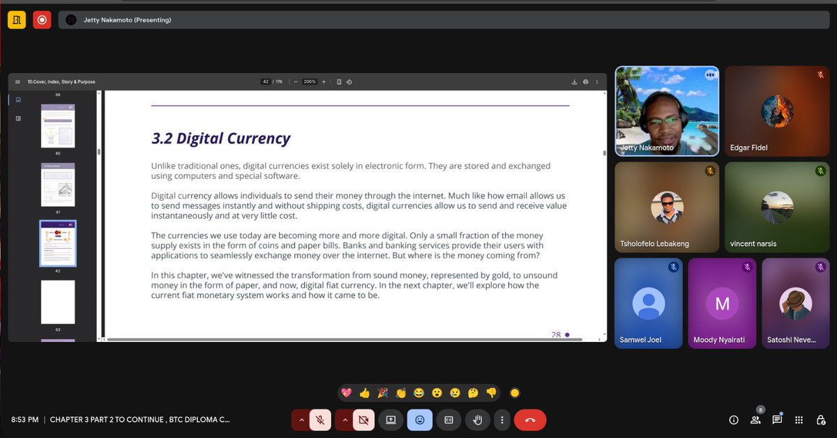 BitcoinSafariTzEducation (@bitcoinsafaritz) on Twitter photo Recap: Proof of Work | Chapter 3 Part II – The History of Money
What an amazing learning experience we had yesterday as we officially concluded Chapter 3 of the Bitcoin Diploma Course for Cohort 3.
The session was led by our incredible Bitcoin Educator <a href="/getraud/">💊JET.Bitcrazy🏴☠️🐜⚡️</a>, who delivered Recap: Proof of Work | Chapter 3 Part II – The History of Money
What an amazing learning experience we had yesterday as we officially concluded Chapter 3 of the Bitcoin Diploma Course for Cohort 3.
The session was led by our incredible Bitcoin Educator <a href="/getraud/">💊JET.Bitcrazy🏴☠️🐜⚡️</a>, who delivered
