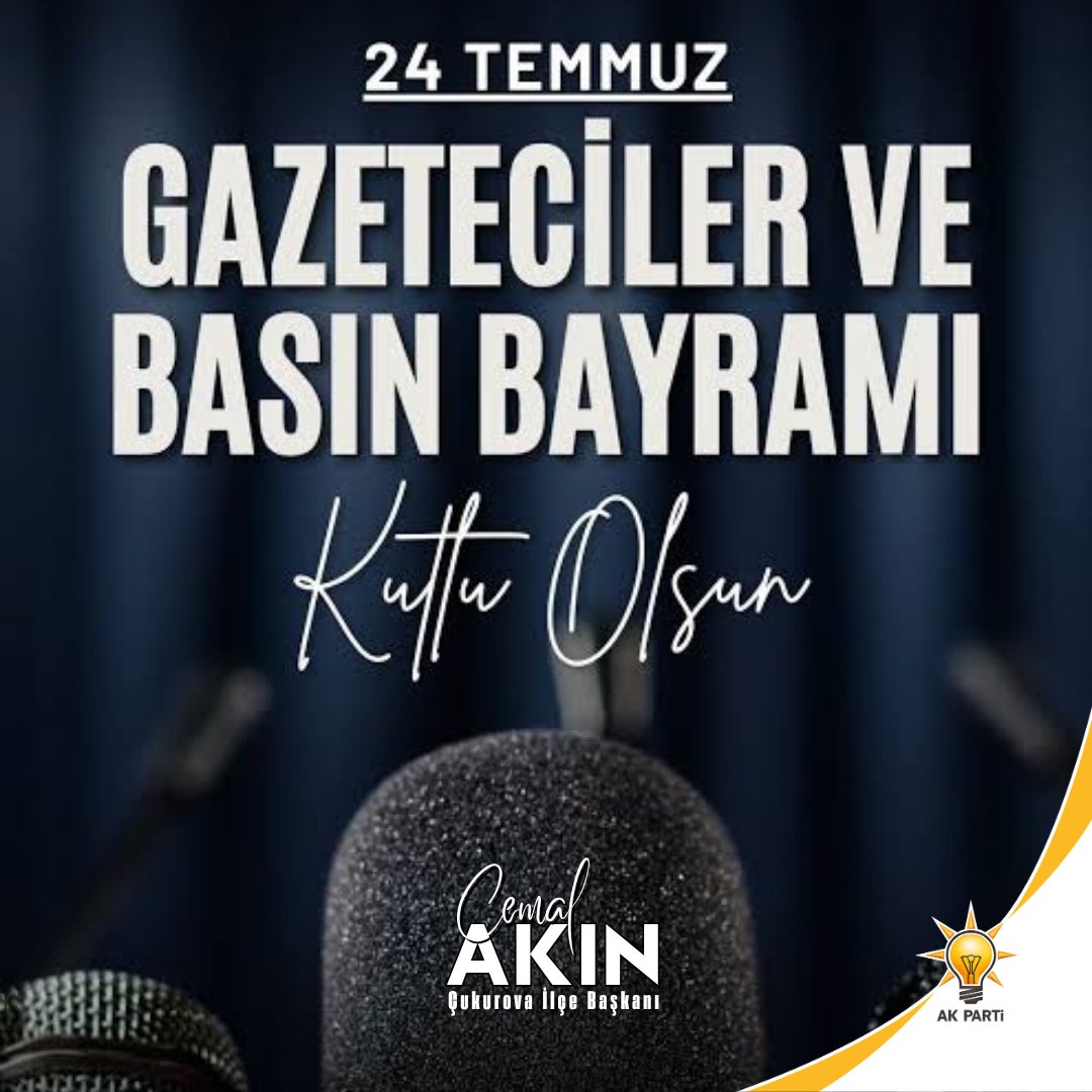 Tarafsız, ilkeli ve sorumlu habercilik anlayışıyla kamuoyunu bilgilendirme görevini özveriyle yerine getiren tüm basın emekçilerimizin 24 Temmuz Gazeteciler ve Basın Bayramı’nı tebrik ediyor, çalışmalarında kolaylıklar ve başarılar diliyorum.

<a href="/omerrcelik/">Ömer Çelik</a> <a href="/abuyukgumus/">Ahmet Büyükgümüş</a>