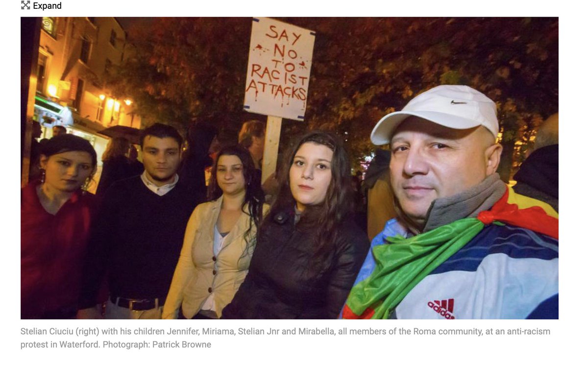 More from brothel keeper, Stelian Ciuciu's "anti-racism" exploits. Gardaí say he has links to international crime gangs. Here pictured (second from the left) in the Irish Times.