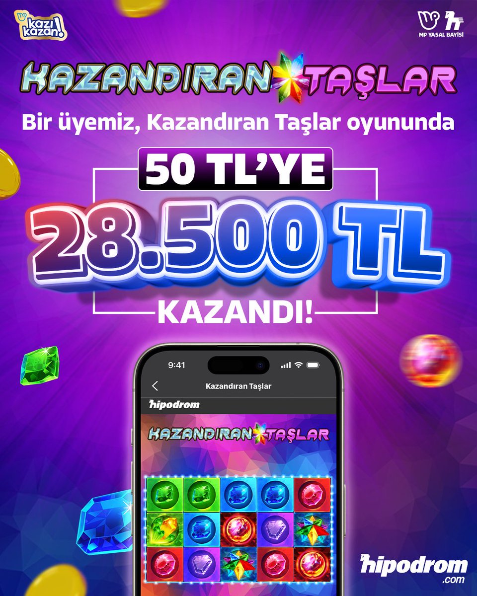 🎯 50 TL'YE 28.500 TL!

🔴 Sadece 50 TL’lik oyunla, 28.500 TL kazanan üyemiz Kazandıran Taşlar’da taşları yerinden oynattı!

💎 Sen de hemen oyna, kazananlar arasındaki yerini al!

📲 🌟 At yarışının yanında Kazı Kazan ile heyecana devam et!

🎁 Yeni üyelere özel 1000 TL'ye varan