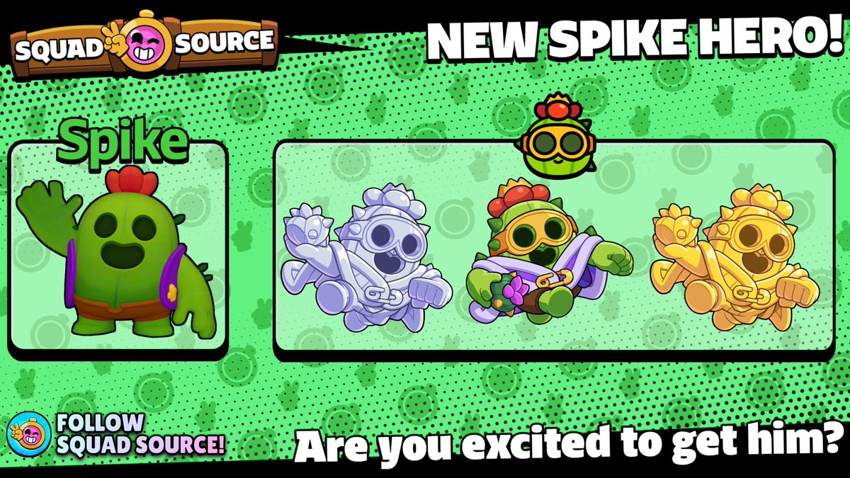 SquadSource_X's tweet image. 🌵 NEW HERO HAS JUST DROPPED! 🌵

Unlock the newest hero, SPIKE, by collecting cactuses! 🎮

Let us know if you&apos;re excited to unlock him! 🤩