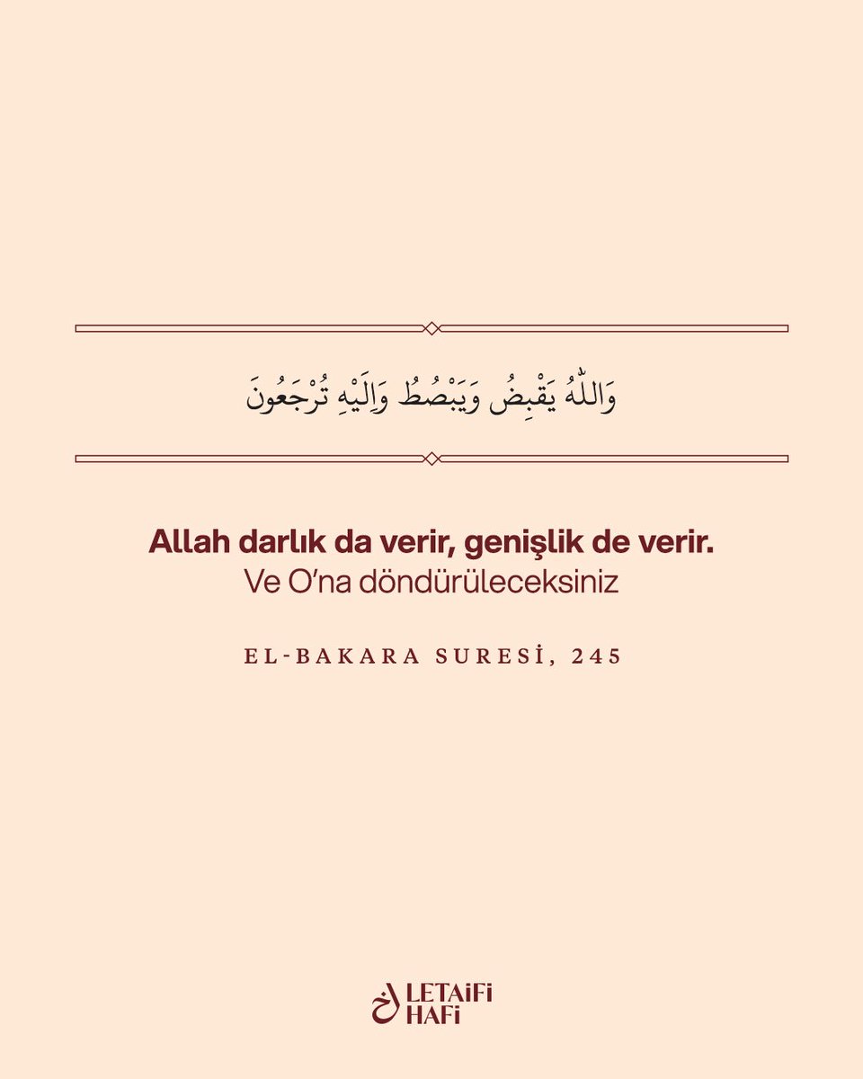 Allah darlık da verir, genişlik de verir ♥️