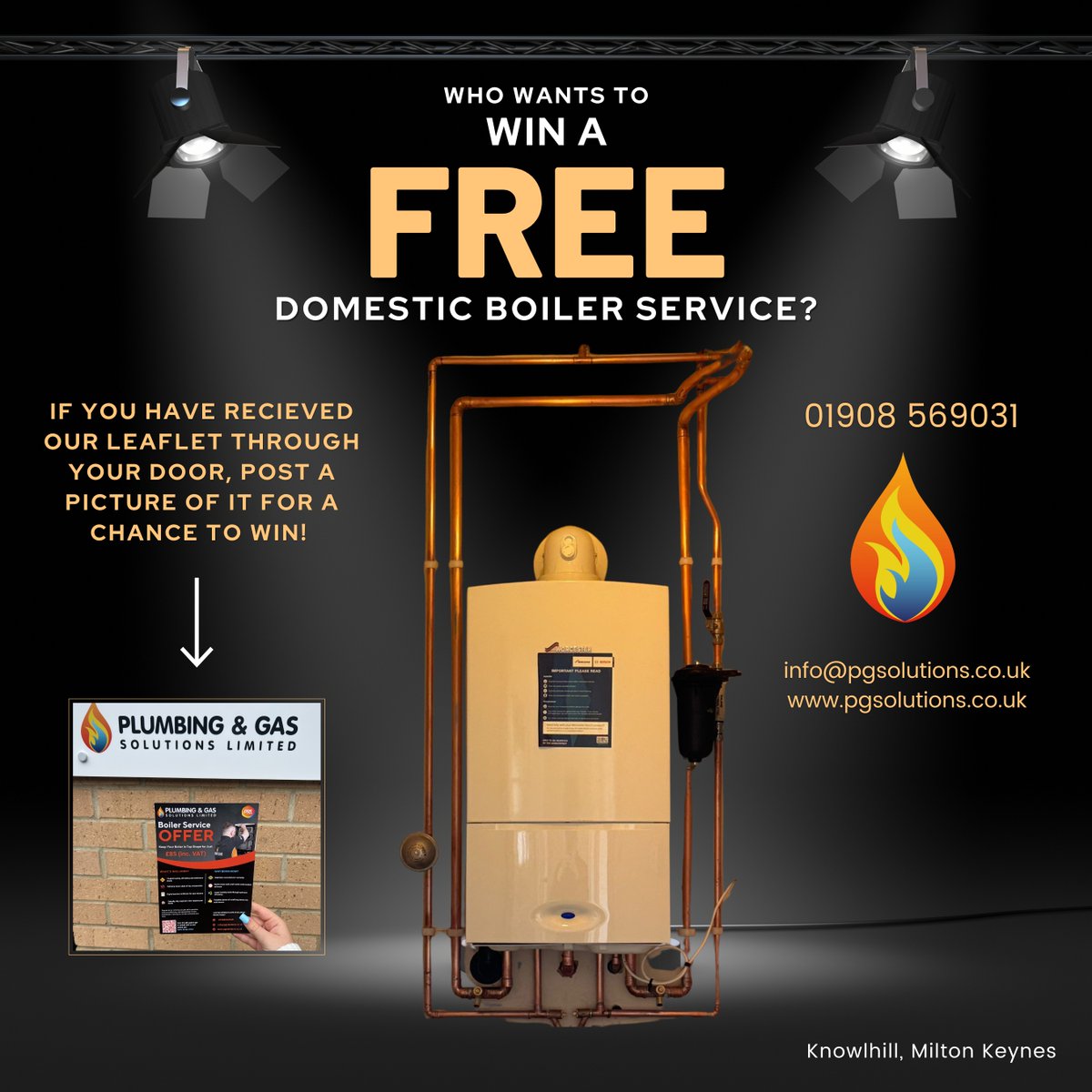 PGSolutionsltd's tweet image. PGS have a very exciting announcement.👀
Win a Free Boiler Service for Your Home!
Just snap a photo of our leaflet and share it.📸
If you live in Shenley Church End, Shenley Brook End, Shenley Lodge, or Loughton and got our leaflet, you're eligible to enter.🏡
01908 034040📞