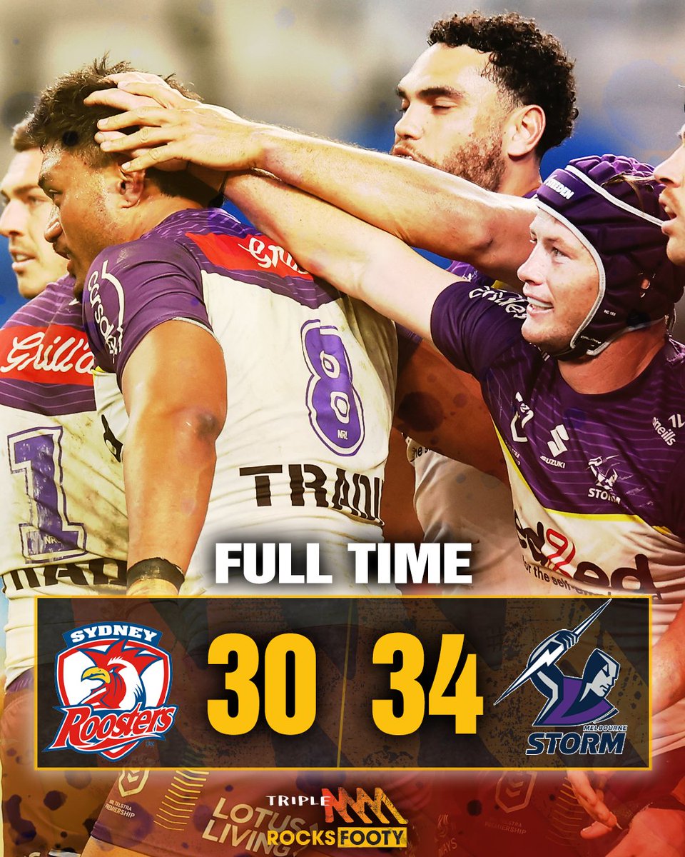 TripleM_NRL's tweet image. The Storm win a wild Thursday night encounter! ⚡