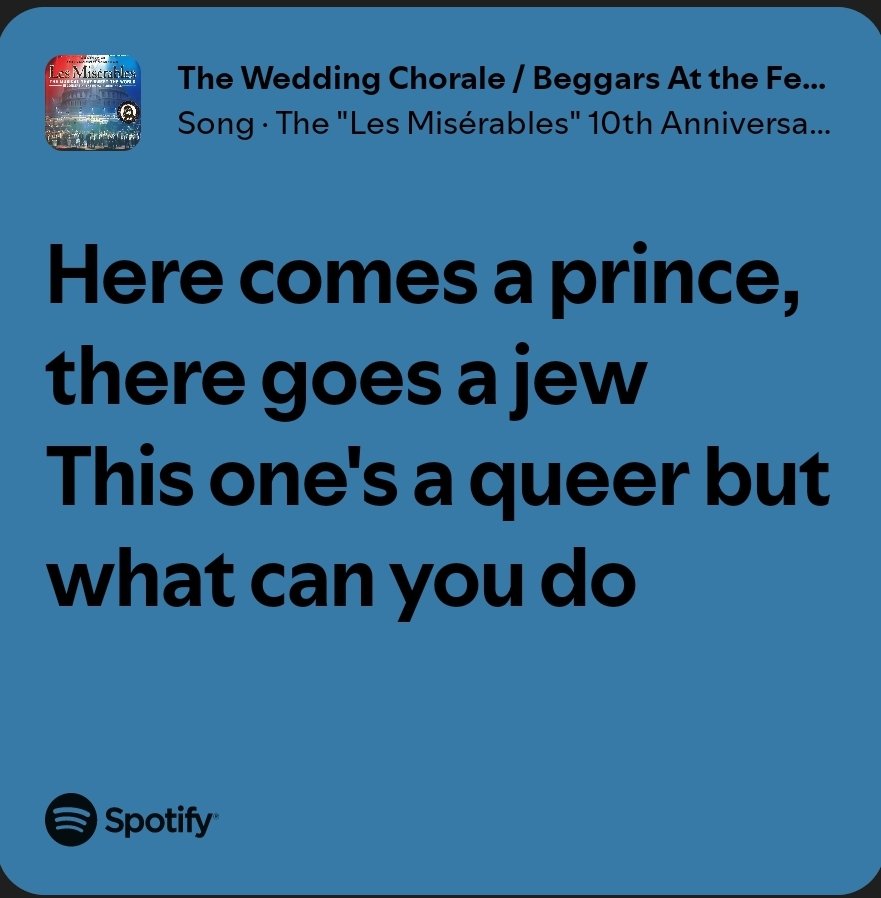 yoavdontmiss's tweet image. The fact that the les Miserables movie removed this part from one of the songs shows how ass of an adaptation it is