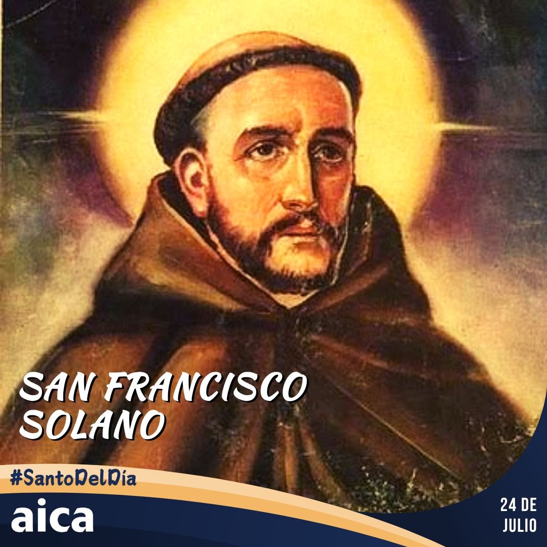 San Francisco Solano. Nació en 1549 en España. Franciscano. Desde Lima fue  enviado a Tucumán, en donde permaneció más de diez años evangelizando a los  indios. Junto con el crucifico llevaba siempre