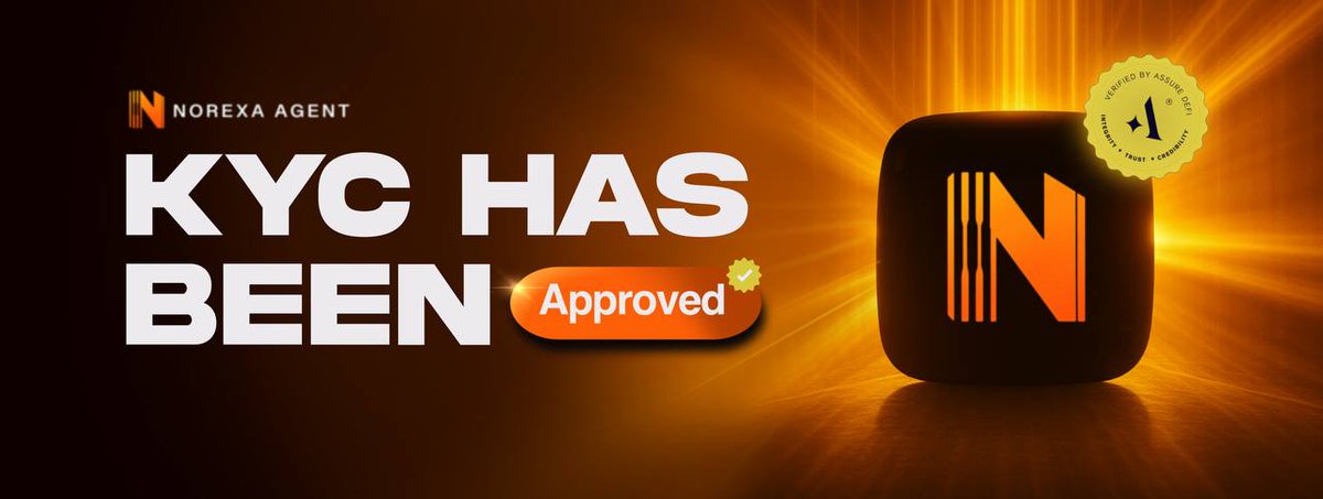 NorexaAI's tweet image. Our KYC has officially been approved: projects.assuredefi.com/project/norexa
Verified by Assure DeFi for trust, transparency, and credibility.
We’re building with integrity.
$NRX/@AssureDefi
