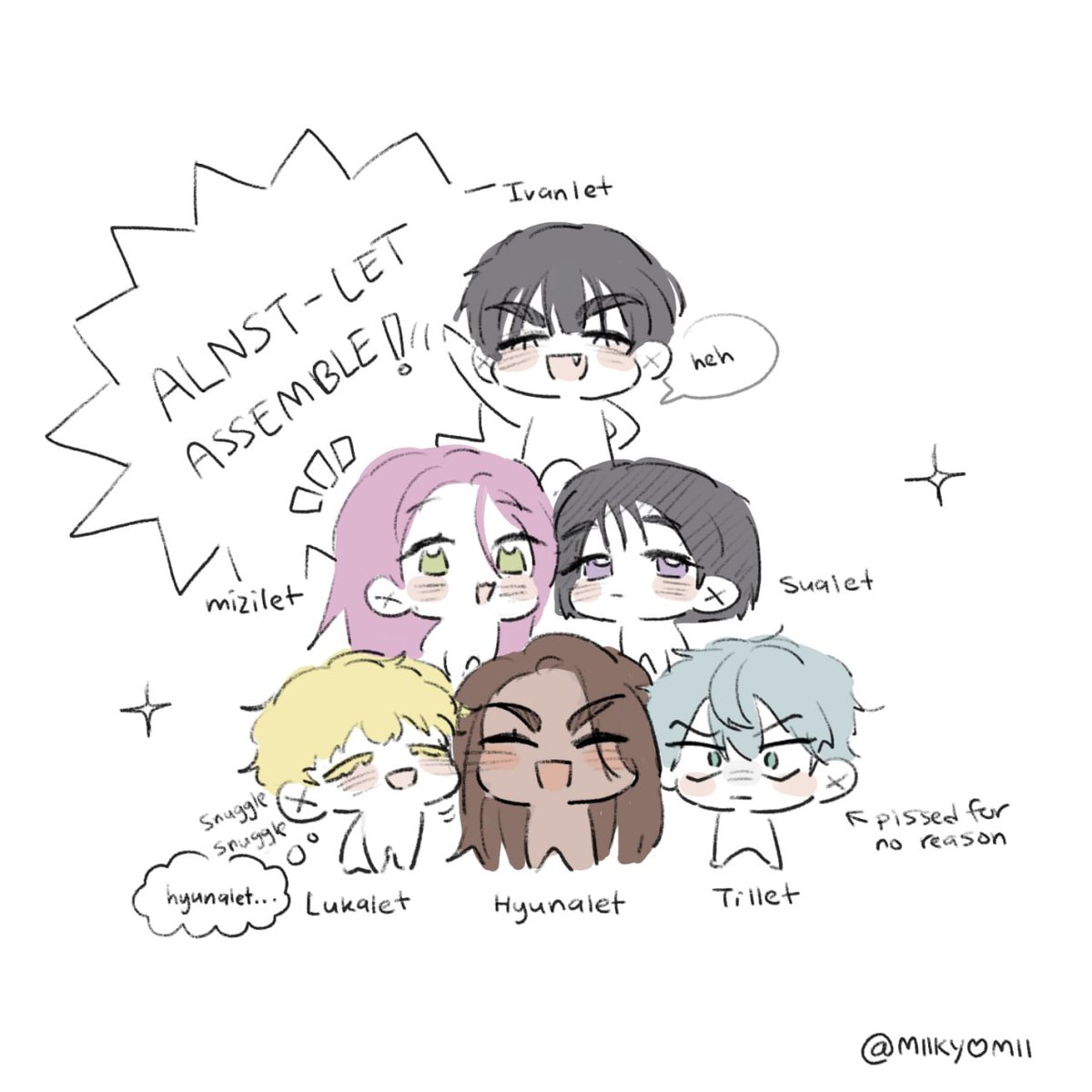 kumikocanart's tweet image. It&apos;s ALNST- let!!!!! 😼
[ #ALNST #silly ]
