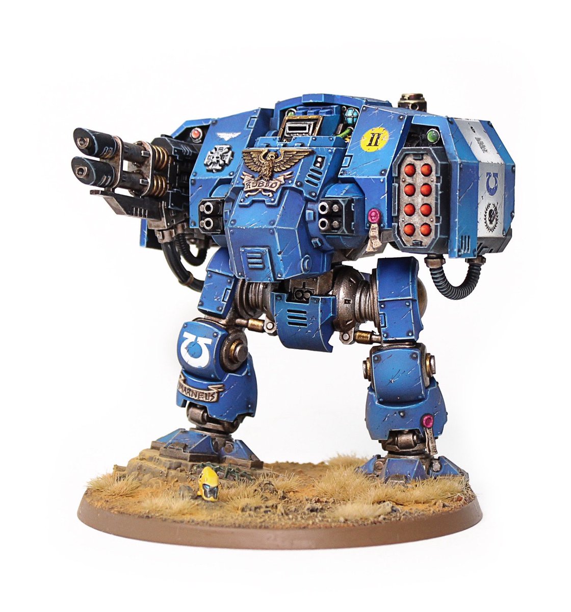 DunkTwitt's tweet image. So enjoying listening along to the “Da Mek Boyz Workshop” on WHTV what a great show. So interesting listening to the production team behind the impressive armies and displays at GW, talk about epic! Below is my take on the mighty Ballistus Dreadnought! Happy painting 🎨 🧑🎨